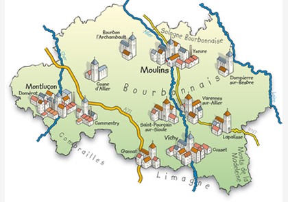 Allier: rivieren en beschermde monumenten