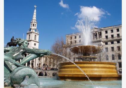 Trafalgar Square, levendig plein in Londen