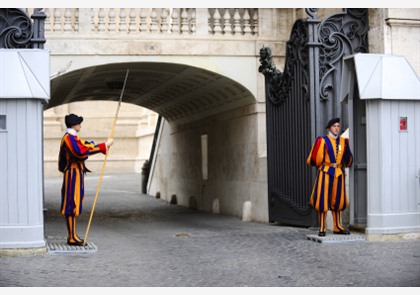 De Zwitserse Garde in Vaticaanstad 